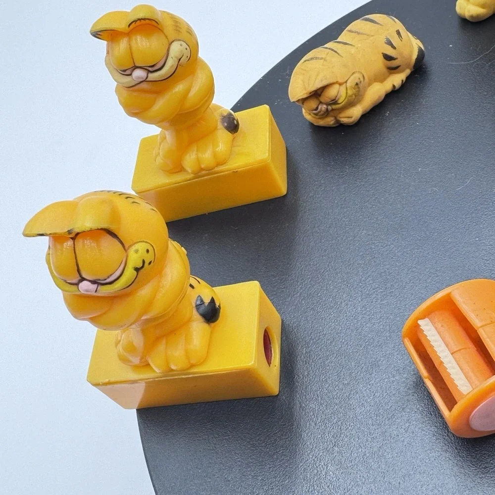 Vintage Garfield Cat 1978 Pencil Set Of 11 Erasers & Sharpeners Empire Berol USA